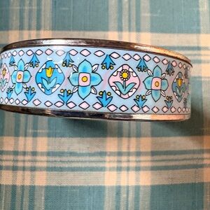 Hermès Black and Gold Enamel Bangle Bracelet